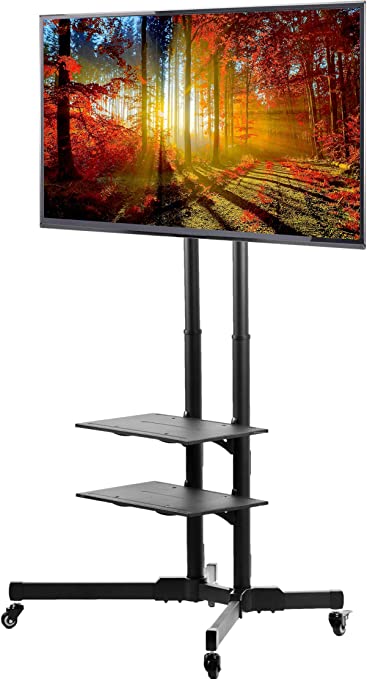 VIVO TV Cart for LCD LED Plasma Flat Panels Stand with Wheels Mobile fits 37" to 70" (STAND-TV01B)