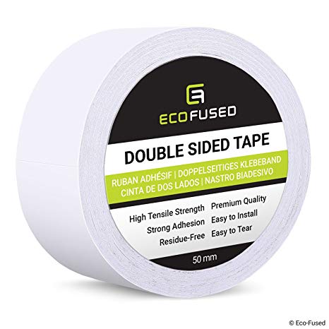 Premium Double Sided Adhesive Tape - Width: 1.97 Inch (50 mm) - Length: 27 Yards (25 m) - For Arts and Crafts, DIY and Office - Quick and Easy to Use on Paper, Glass, Plastic, Wood, Metal and Fabric