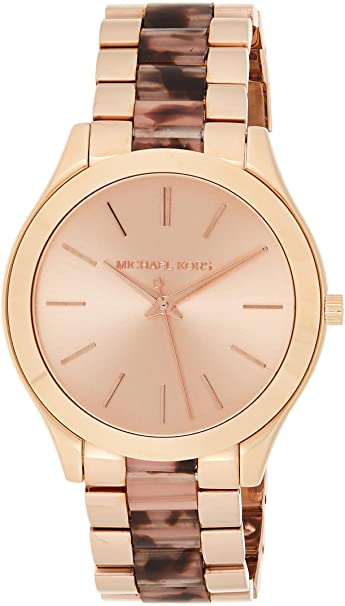 Michael Kors Women's MK4301 - Slim Runway Rose Gold/Blush Tortoise Watch