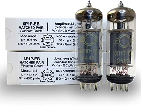 Riverstone Audio - 6P1P-EB Tested AND Matched Pair (2 tubes) - Vintage Vacuum Tubes - Amplitrex Tested - Replacement for 9-PIN 6P1 / 6P1P Tubes - Platinum Grade Pair - (2 tubes) 6P1P-EB