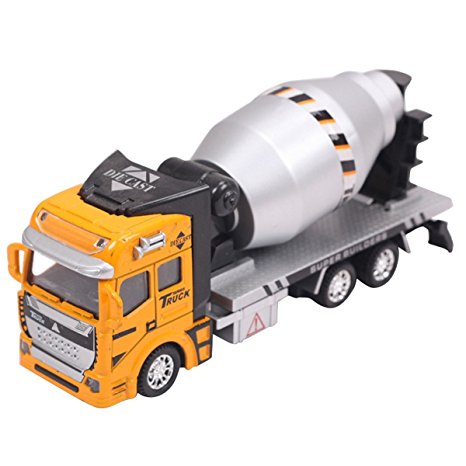 Aivtalk Scale Diecast Cement Mixer Truck Construction Vehicle Transport Car Carrier Truck Toy Model Cars for Boys