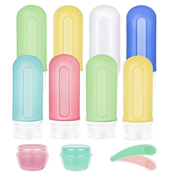 YIHONG 12 Pack Travel Bottles for Toiletries, 3Oz Leakproof Silicone Travel Size Containers, Refillable Travel Accessories for Shampoo Conditioner Lotion