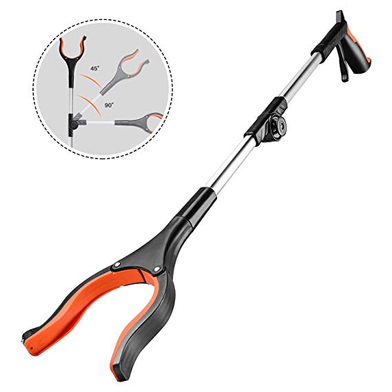 Reacher Grabber, TACKLIFE 30" Extra Long Gabber Reacher Pickup Tool, with Adjustable Arm, Large Rotating Jaw, Magnetic Tips, Mobility Aid for Trash Pickup, Garden Nabber, Arm Extension - RG01