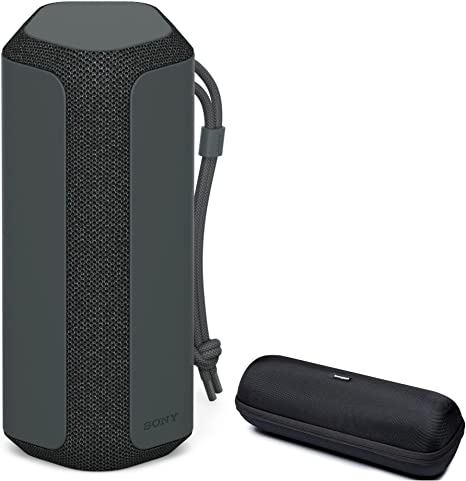 Sony SRS-XE200 X-Series Wireless Ultra Portable Bluetooth Speaker (Black) Bundle with Hard Travel and Storage Case (2 Items)