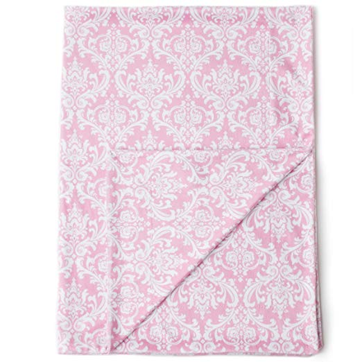 Kids N' Such Minky Baby Blanket 30" x 40" - Pink Damask - Soft Swaddle Blanket for Newborns and Toddlers - Best for Girls Crib Bedding, Nursery, and Security - Plush Double Layer Fleece Fabric