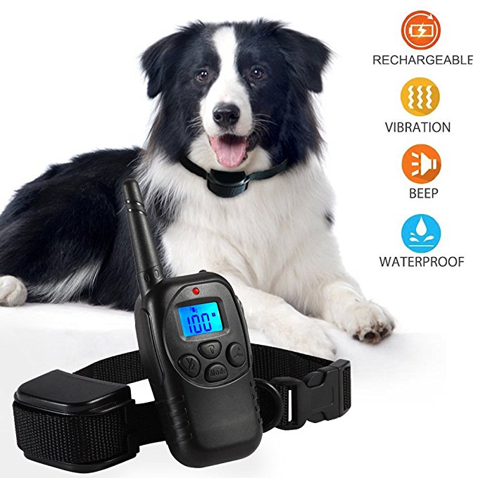 Felyong Dog Training Collar Shock Collar for Dogs with Rechargeable and Waterproof Dog Collar No Barking with Beep Vibration and Shock Harmless E Collar for Small Medium Large Dog, 1000ft Remote