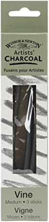 Winsor & Newton Artist Vine Charcoal Sticks 3/Pkg-Medium