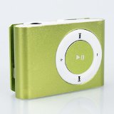 Mini Clip Metal USB Mp3 Music Media Player with Micro Tfsd Card Slot Support 1-8gb  Earphone Green