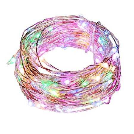 Ehome 100 LED 33ft/10m Starry Fairy String Light, Waterproof Decorative Copper Wire Lights for Indoor Outdoor, Bedroom Festival Christmas Wedding Party Patio Window with USB Interface (Multi color)