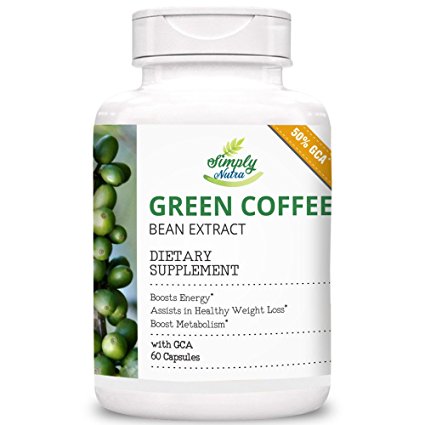 Simply Nutra 100% Natural Green Coffee Bean Extract Pure (50% GCA) 800 Mg 60 Capsules