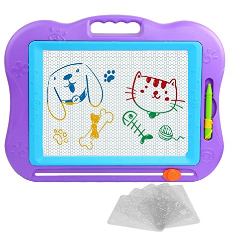 Magnetic Drawing Board, Akimoom Big Size Doodle Sketch Board Drawing Educational Toy for 3  year old kids to Draw on Magic Scribble Boards (Big Size)