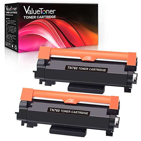 Valuetoner Compatible Toner Cartridge Replacement for Brother TN760 TN-760 TN730 TN-730 High Yield for HL-L2350DW DCP-L2550DW HL-L2395DW Hl-L2390DW HL-L2370DW Printer (2 Black)