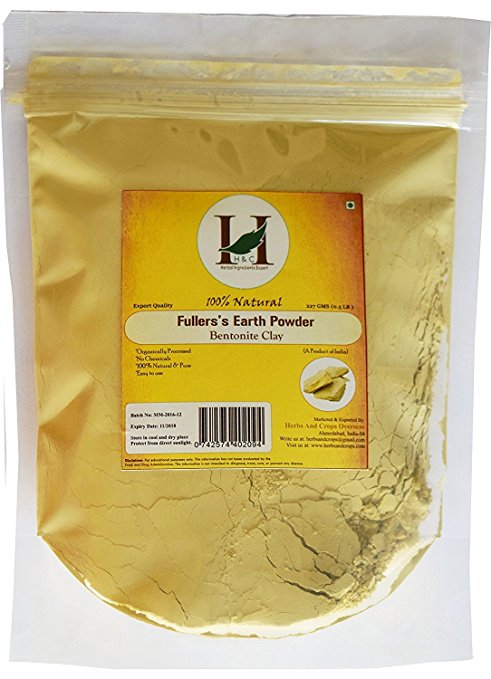 100% Pure Organically Processed Fuller's Earth Clay (Multani Mitti) Bentonite Clay- 1/2 LB - 227 gms - 8 oz