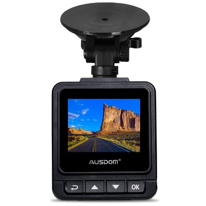 AUSDOM In Car Camera Recorder A261 Dash Cam with Built-in GPS Tracking All-in-One Automobile Dash Cam Video Camera Full HD 1080P 20 Inch LCD TFT Display 130deg Viewing Angle