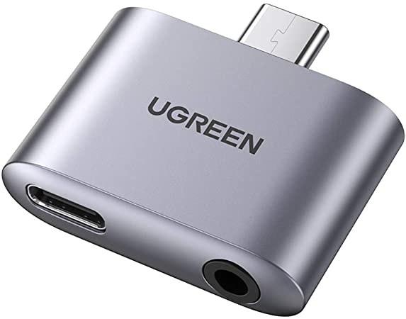 UGREEN USB C Kopfhörer Adapter mit Ladebuchse für Schnellladen Typ C auf 3.5mm Klinke Adapter Aux Adapter kompatibel mit Galaxy S21, S21 Ultra, Note 10,iPad Pro 2020,Pixel 2 XL, Huawei P20 usw