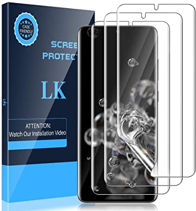 LK [3 Pack] Screen Protector for Samsung Galaxy S20 Ultra 5G (6.9 inch), New Version, Full Coverage, Case Friendly, HD Clear Flexible Film