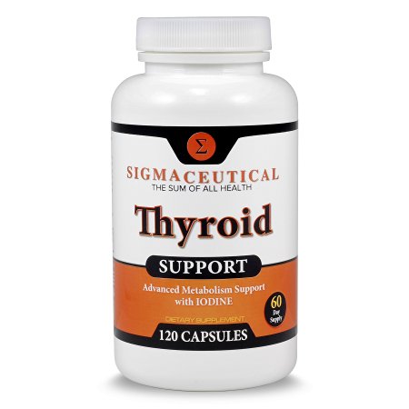 Premium Thyroid Support Complex (120 Capsules) Kelp Iodine Supplement - Natural Weight Loss Vitamin - Best Energy & Metabolism Formula with Magnesium, Zinc and Selenium - 60 Day Supply