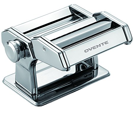 Ovente PA515S Vintage Stainless Steel Pasta Maker, Polished Chrome