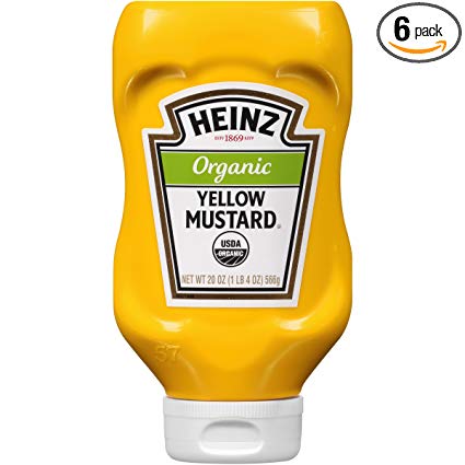 Heinz Organic Yellow Mustard (20oz Bottles, Pack of 6)