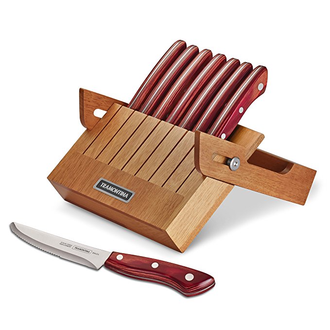 Tramontina 8 Pc. Steak Knife Set with Folding Block