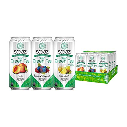 Steaz Organic VARIETY PACK Iced Green Tea 12/16 OZ