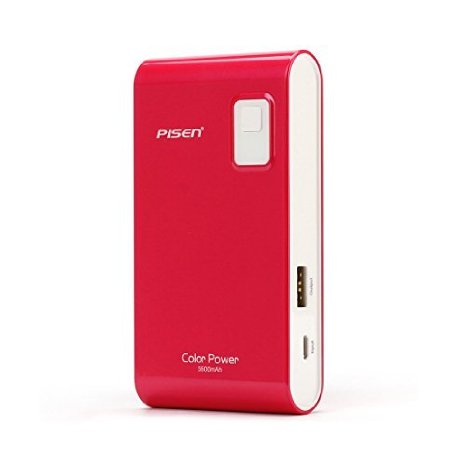 PISEN Color Power 5600mAh Ultra Slim Power Bank - Red