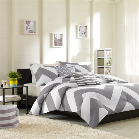 Mi Zone Libra Comforter And Decorative Pillow Set Grey TwinTwin XL