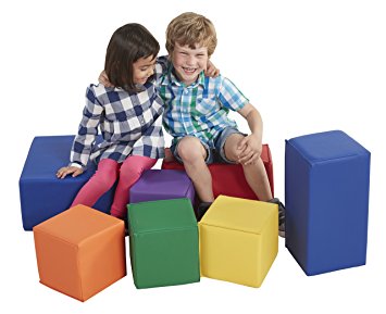 ECR4Kids Softzone Foam Big Blocks, Primary (7-Piece Set)