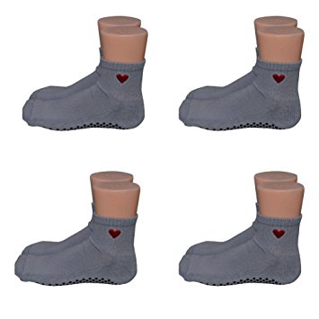 4 Pair Non Skid Cotton Yoga Socks Barre Socks for Women