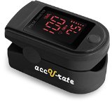 CMS 500DL Generation 2 Fingertip Pulse Oximeter Oximetry Blood Oxygen Saturation Monitor with silicon cover batteries and lanyard Jet Black