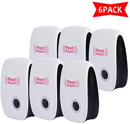 Ma Pest Reject Electronic Pest Control Pest Repeller 6 Pack Ultrasonic Pest Repellent Plug in Indoor Pest Repellent for Mosquito Insects Cockroaches Mouse Rats Bug Spider Ant Human & Pet Safe