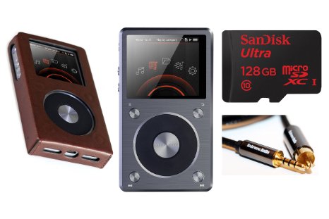 FiiO X5 2nd Generation High Resolution Digital Audio Player with Carrying Case and Extreme Audio 128GB MicroSD DAP Connection Kit