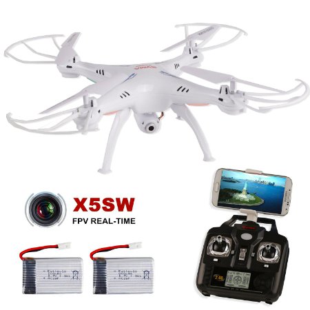 CHEERSON Gift Syma X5SW-G RC Drone with Camera Quadcopter Real Time FPV 6-Axis RTF Helicopter  1 Extra Battery