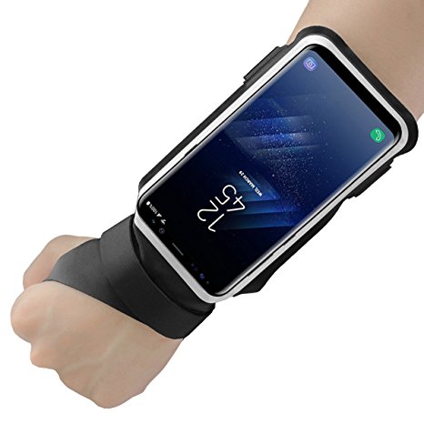 LANTION Sport Wristband for Galaxy S8 Plus Night Reflector Running Armband / Cycling Forearm Band with Key Cards Cash Pockets (for 5.5’’-6.2’’ Phones)