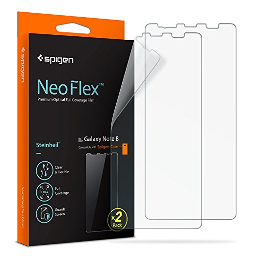 Spigen Galaxy Note 8 Screen Protector NeoFlex / 2 Pack / Case Friendly / Wet Application for Samsung Galaxy Note 8 2017