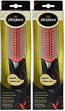 Denman Cushion Brush Nylon Bristles, 9-Row-2 PACK