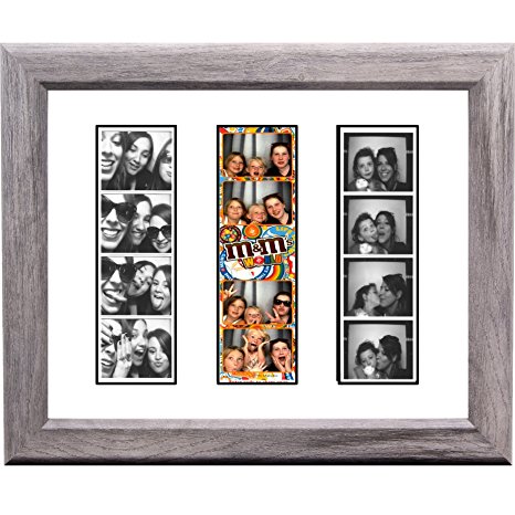 CreativePF- [pbw8x10dw-w] Driftwood Wedding Photo Booth Frame - Holds 3- 2x6 with White Mat to Display, Cherish and Preserve your Wedding Memories