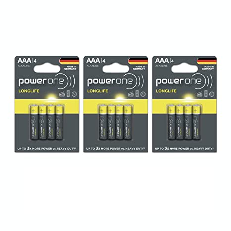 POWER ONE Longlife AAA Alkaline Battery- 12 Pieces