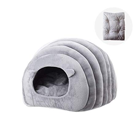pidan Cat Bed Cat Cave Pet Beds for Cat PP Cotton Soft Warm with Removable Pillow and Machine Washable(Little Lamb)