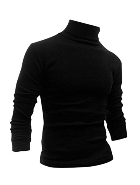 Allegra K Men Turtle Neck Slim Fit T-Shirt