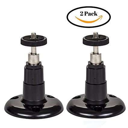 2x Black Smart Security Wall Mount- Adjustable Indoor/Outdoor Mount for Arlo Cam and Other Compatible Models (Pack of 2) by Dropcessories
