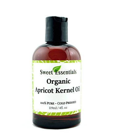 100% Organic Apricot Kernel Oil | Imported From Italy | 4oz Bottle | 100% Pure | Natural Moisturizer for Skin, Hair and Face | By Sweet Essentials