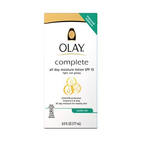 Olay Complete All Day Moisturizer for Sensitive Skin SPF 15 6.0 OZ