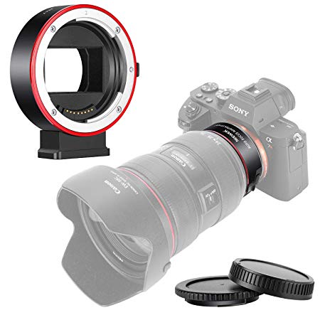 Neewer Electronic AF Lens Mount Adapter Auto Focus Aperture Control Compatible with Canon EF/EF-S Lens to Sony E-Mount Cameras for Sony A9/A7R3/A7R2/A7M3/A7M2/A6500/A6300/A7R/A7S2/A7S/A7/NEX7/A6000