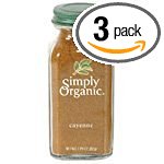 Simply Organic Cayenne Pepper Certified Organic, 2.89-Ounce Containers  (Pack of 3)