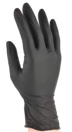 (100 GLOVES) Black Nitrile Disposable Gloves AQL 1.5 Size XL - tattoo mechanic examination