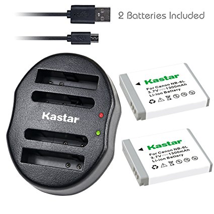 Kastar Battery (X2) & Dual USB Charger for Canon NB-6L and PowerShot SX710 HS SX530 HS SX520 HS SX510 HS SX500 IS SX700SX280 SX260 SX170 SD1300 SD1200 SD980 SD770 SD1300D30 D20 D10 IXUS 85 95 IXUS 200