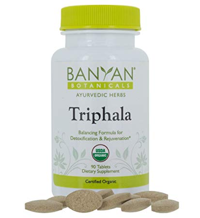 Banyan Botanicals Organic Triphala Tablets - Certified USDA Organic - Balancing Formula for Detoxification, Elimination & Rejuvenation (90)