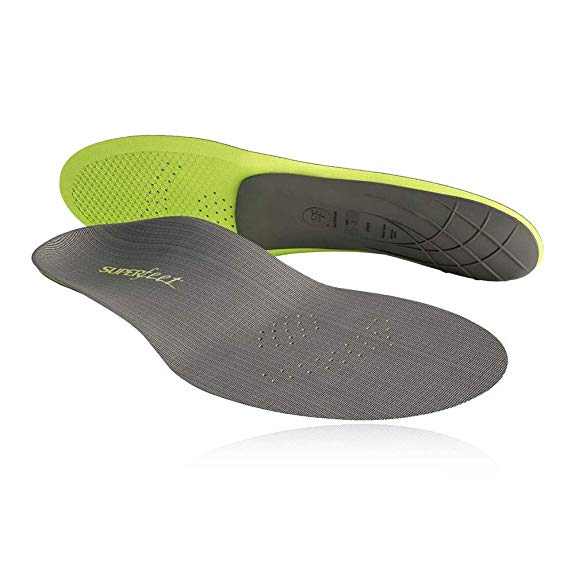 Superfeet CARBON, Thin and Strong Insoles for Pain Relief in Performance Athletic and Tight Casual Shoes, Unisex, Gray