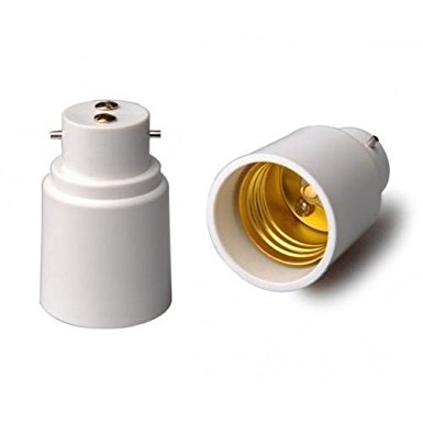 Wanway B22 to E27 Socket Converter,BC to ES Extend Lampholder Base,Bayonet to Edison Screw Socket Adapter, for LED CFL Smart RGB Playbulb Music Light Bulb Speaker